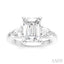 Emerald Shape Semi-Mount Diamond Engagement Ring