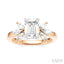 Emerald Shape Semi-Mount Diamond Engagement Ring