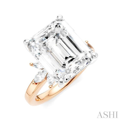 Emerald Shape Semi-Mount Diamond Engagement Ring