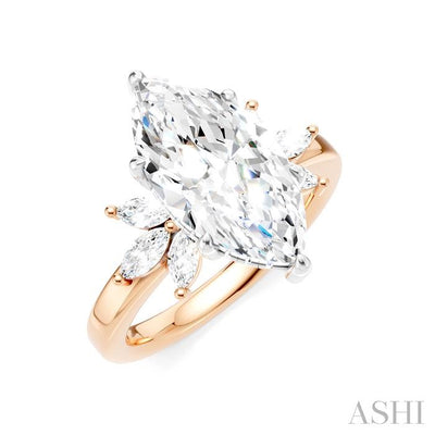Marquise Shape Semi-Mount Diamond Engagement Ring