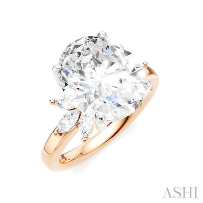 Oval Shape Semi-Mount Diamond Engagement Ring