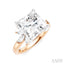 Princess Shape Semi-Mount Diamond Engagement Ring