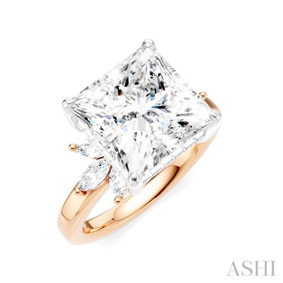 Princess Shape Semi-Mount Diamond Engagement Ring