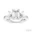 Emerald Shape Semi-Mount Diamond Engagement Ring