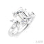 Emerald Shape Semi-Mount Diamond Engagement Ring