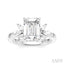 Emerald Shape Semi-Mount Diamond Engagement Ring