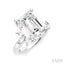 Emerald Shape Semi-Mount Diamond Engagement Ring