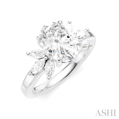 Oval Shape Semi-Mount Diamond Engagement Ring