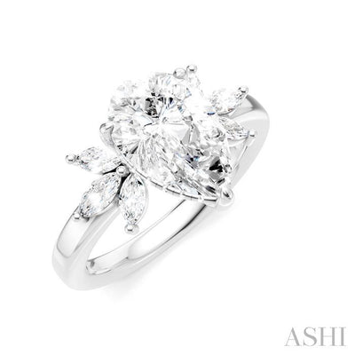 Pear Shape Semi-Mount Diamond Engagement Ring