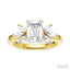 Emerald Shape Semi-Mount Diamond Engagement Ring