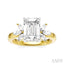 Emerald Shape Semi-Mount Diamond Engagement Ring