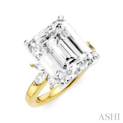 Emerald Shape Semi-Mount Diamond Engagement Ring