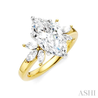 Marquise Shape Semi-Mount Diamond Engagement Ring