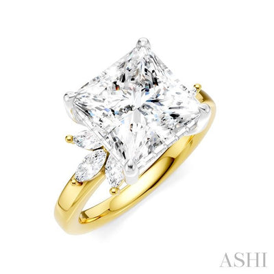 Princess Shape Semi-Mount Diamond Engagement Ring