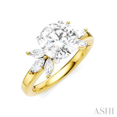 Round Shape Semi-Mount Diamond Engagement Ring