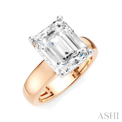 Emerald Shape Semi-Mount Diamond Engagement Ring
