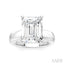 Emerald Shape Semi-Mount Diamond Engagement Ring