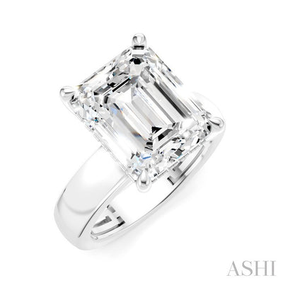 Emerald Shape Semi-Mount Diamond Engagement Ring