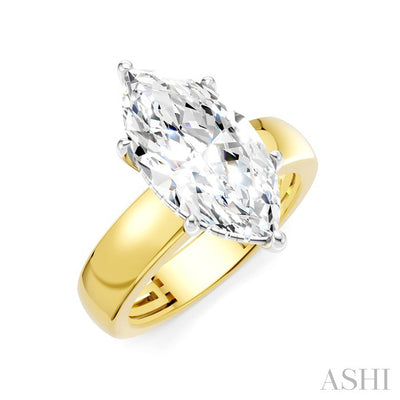 Marquise Shape Semi-Mount Diamond Engagement Ring