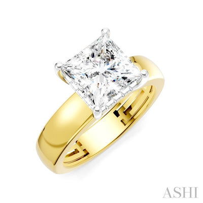 Princess Shape Semi-Mount Diamond Engagement Ring