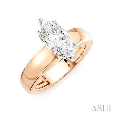 Marquise Shape Semi-Mount Diamond Engagement Ring