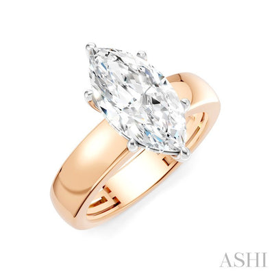Marquise Shape Semi-Mount Diamond Engagement Ring