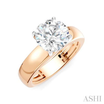 Round Shape Semi-Mount Diamond Engagement Ring