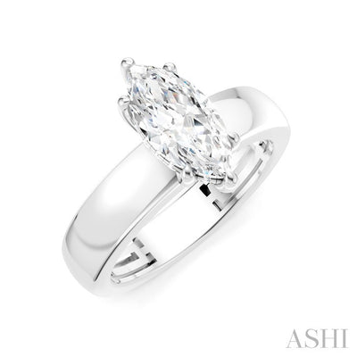 Marquise Shape Semi-Mount Diamond Engagement Ring