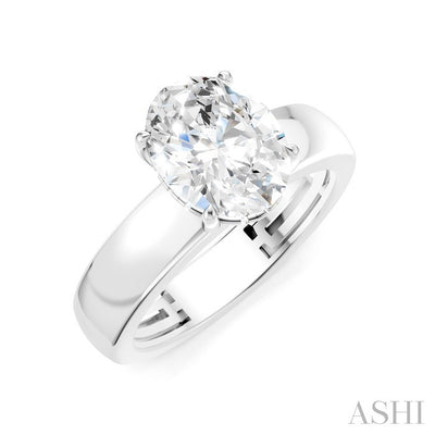 Oval Shape Semi-Mount Diamond Engagement Ring
