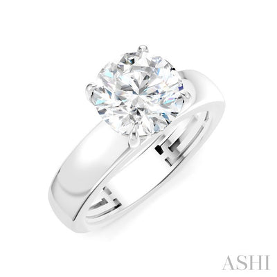 Round Shape Semi-Mount Diamond Engagement Ring