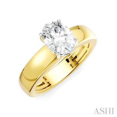 Oval Shape Semi-Mount Diamond Engagement Ring