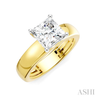 Princess Shape Semi-Mount Diamond Engagement Ring