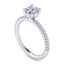 Cushion Diamond Straight Band Engagement Ring