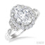 Oval Shape Semi-Mount Halo Diamond Engagement Ring