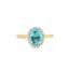 Blue Topaz & Diamond Halo Fashion Ring