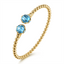 Bujukan Blue Topaz & Blue Enamel Bangle Bracelet