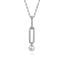 Bujukan Sterling Silver Pearl Paperclip Necklace