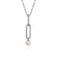 Bujukan Sterling Silver Pearl Paperclip Necklace