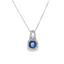 Sapphire & Diamond Halo Pendant