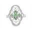 Green Tsavorite Garnet & Diamond Fashion Ring