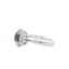 IGI Certified Purple Sapphire & Diamond Halo Ring