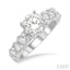 Round Shape Semi-Mount Scatter Diamond Engagement Ring