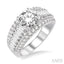Round Shape Semi-Mount Diamond Engagement Ring