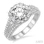Round Shape Semi-Mount Halo Diamond Engagement Ring