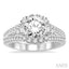 Round Shape Semi-Mount Halo Diamond Engagement Ring