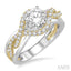 Round Shape Semi-Mount Diamond Engagement Ring