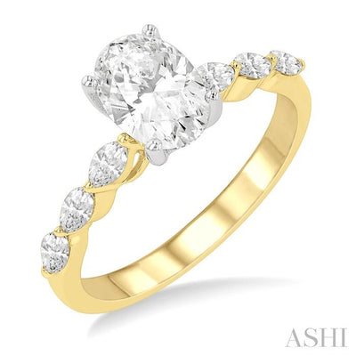 Oval Shape Semi-Mount Diamond Engagement Ring