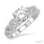 Round Shape Semi-Mount Diamond Engagement Ring
