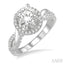Round Shape Semi-Mount Halo Diamond Engagement Ring