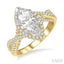 Marquise Shape Semi-Mount Halo Diamond Engagement Ring